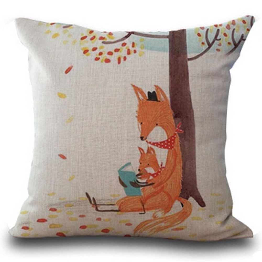 Reading Fox Cushion Cover